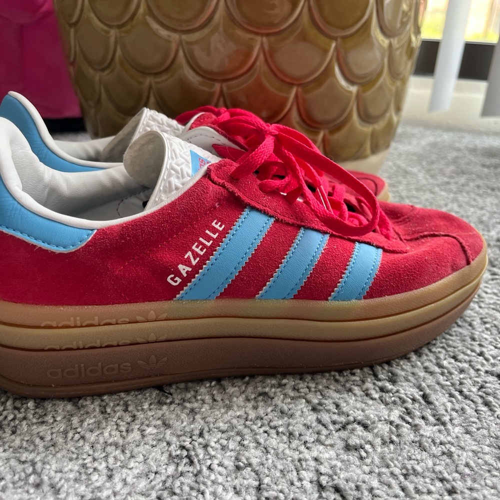 Adidas Gazelle Red with Blue Stripes